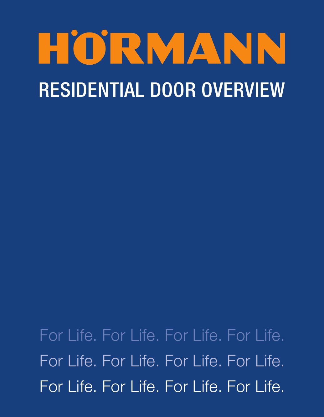 H&ouml;rmann Residential Door Overview catalog cover